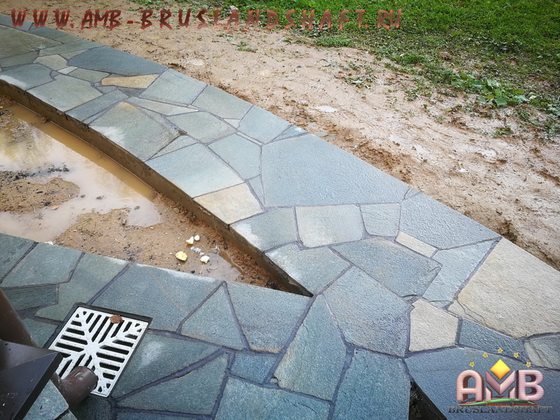 Укладка камня плитняка с соблюдением швов