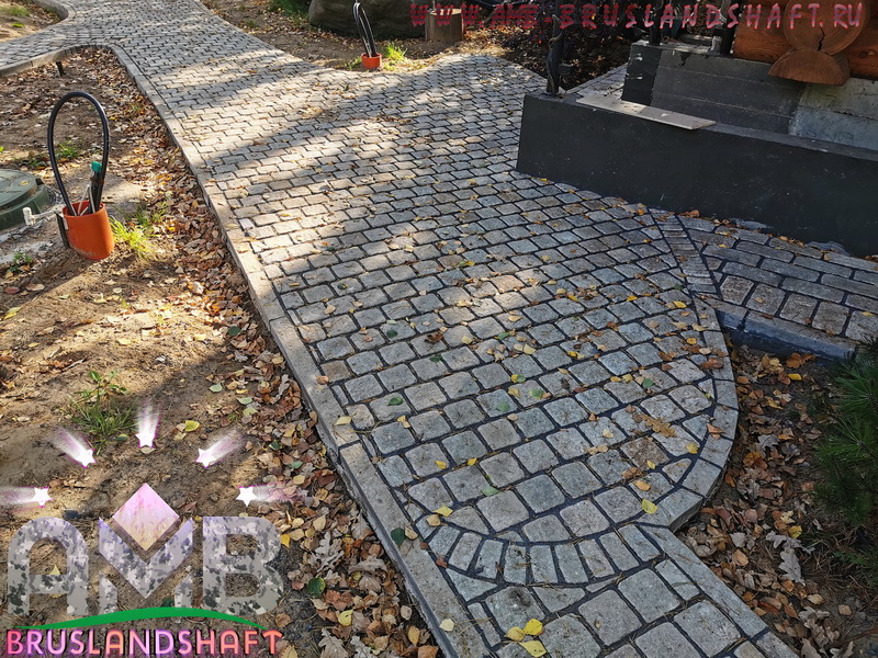 Современная укладка Ржевской брусчатки