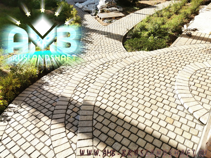 Современная укладка Ржевской брусчатки