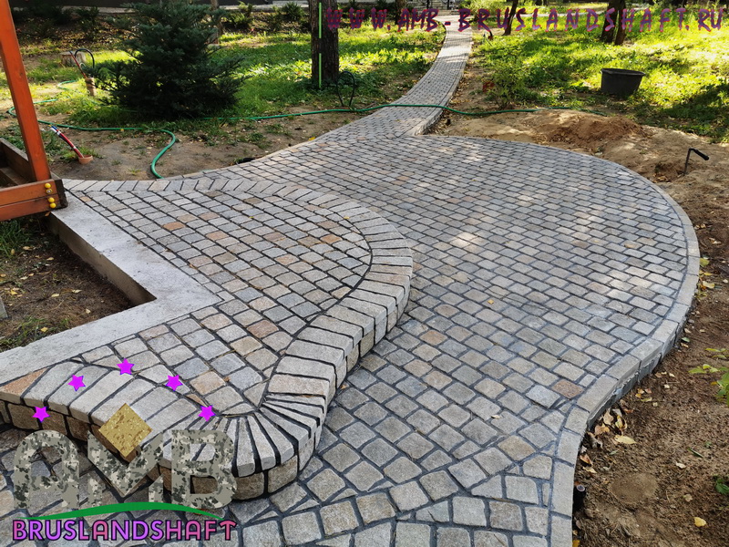 Современная укладка Ржевской брусчатки