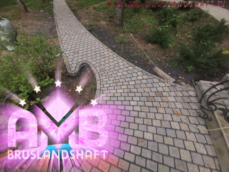 Укладка ржевской брусчатки по технологии AMB-bruslandshaft