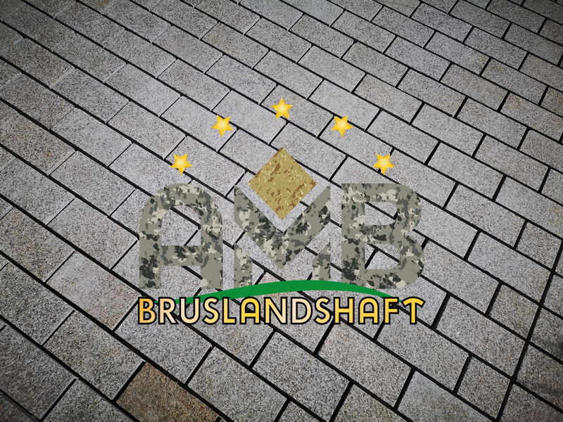 Гранитная брусчатка уложенная по технологии AMB-bruslandshaft