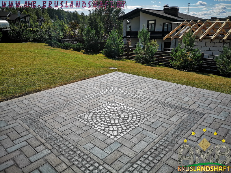 Раскладка клинерной брусчатки прямо