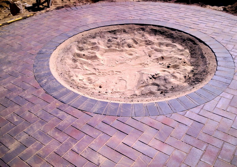 Укладка клинкерной брусчатки на песок