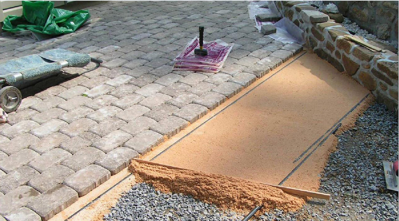 Укладка клинкерной брусчатки на песок