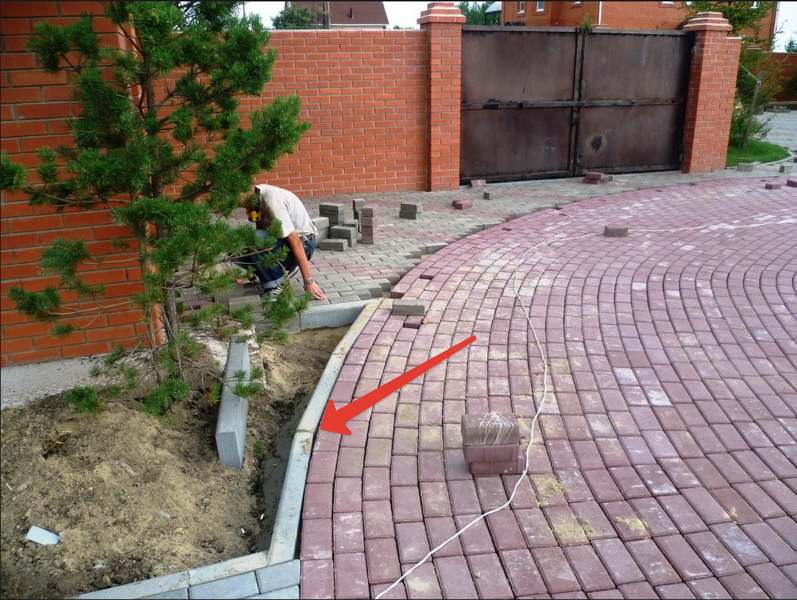 Монтаж бордюра не правильно